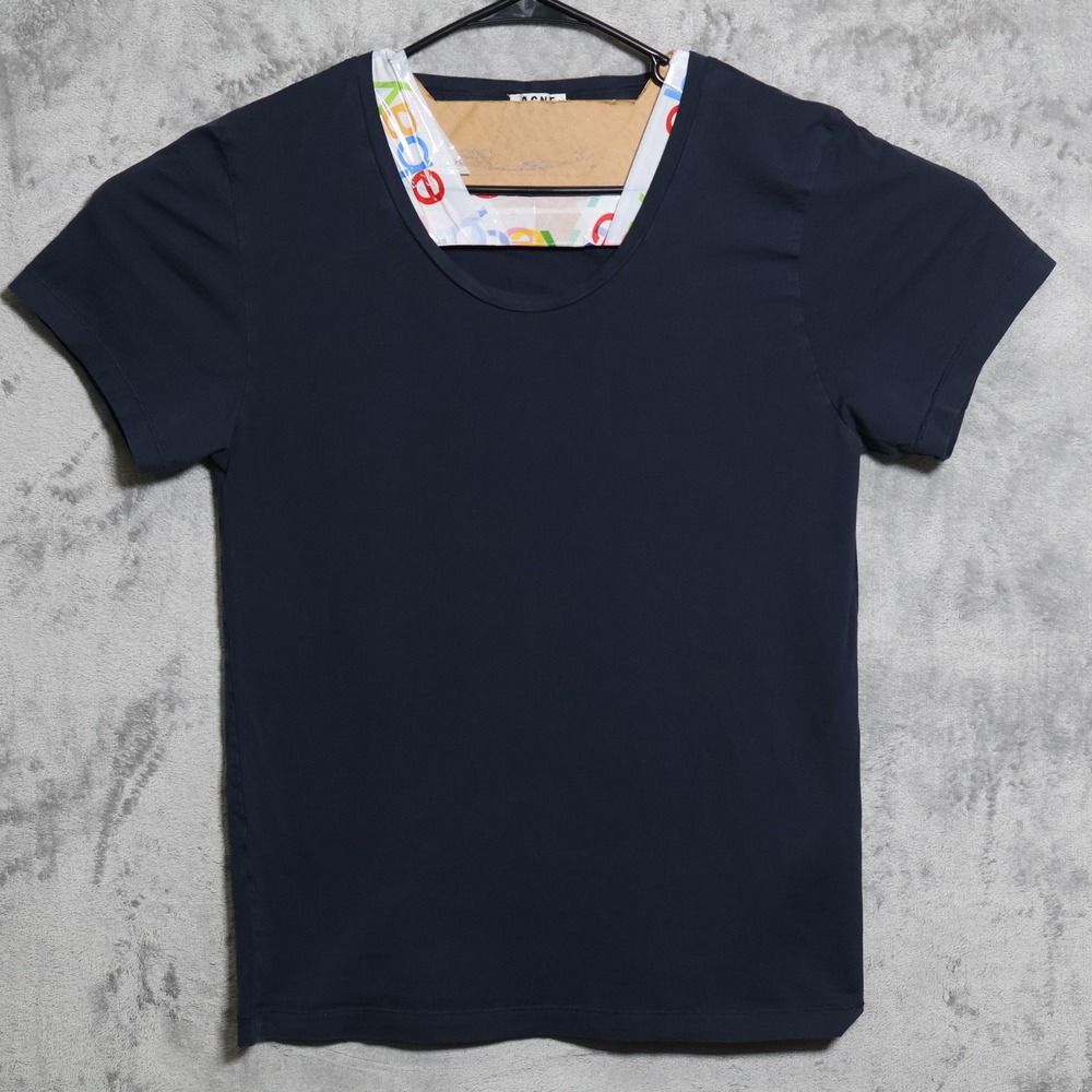Acne Studios T-Shirt Mens Medium Navy Blue Limit SS13 Crewneck Short Sleeve